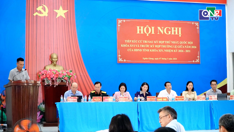 Đo&agrave;n đại biểu Quốc hội tỉnh tiếp x&uacute;c cử tri tại x&atilde; Nghĩa H&agrave;nh, Nghĩa Giang