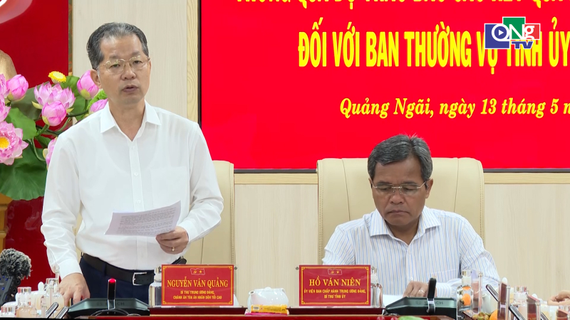 Đo&agrave;n kiểm tra, gi&aacute;m s&aacute;t số 31 l&agrave;m việc với Ban Thường vụ Tỉnh ủy Quảng Ng&atilde;i