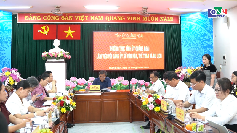 Thường trực Tỉnh ủy l&agrave;m việc với Đảng ủy Sở Văn h&oacute;a, Thể thao v&agrave; Du lịch