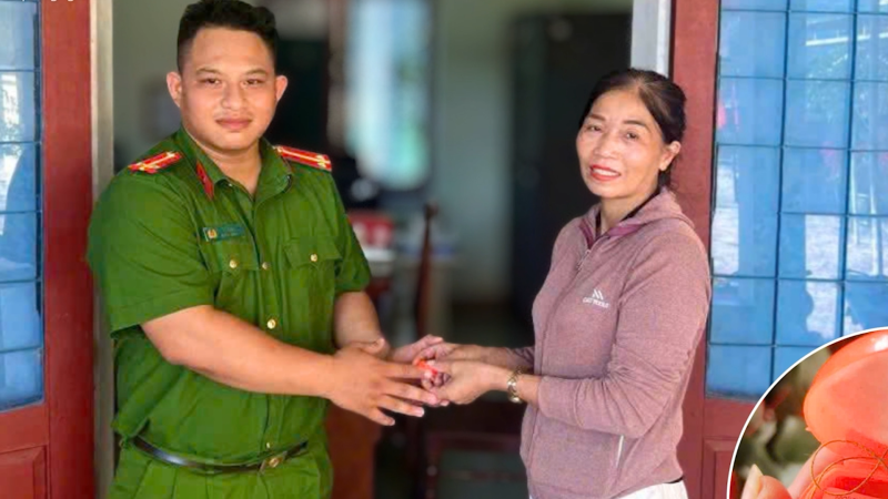 C&ocirc; gi&aacute;o nhặt được v&agrave;ng, giao nộp C&ocirc;ng an trả lại người đ&aacute;nh rơi