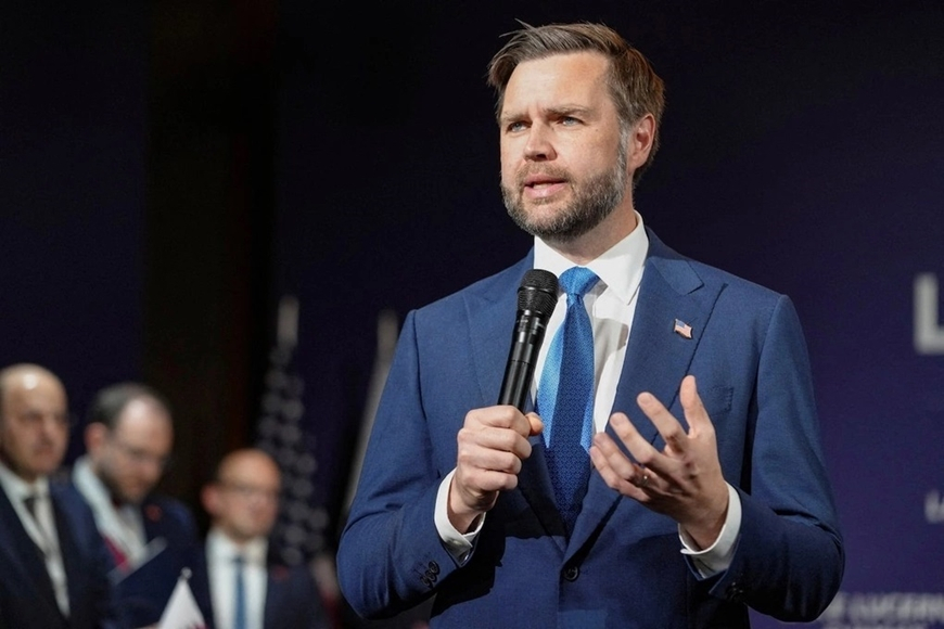 Phó tổng thống Mỹ JD Vance tại cuộc đàm phán ở Thụy Sĩ ngày 21/6. Ảnh: Reuters 