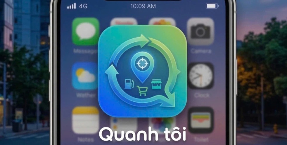 Ứng dụng “Quanh tôi” có trên App Store hoặc Google Play. Ảnh: BCT/Vietnam+