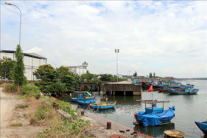 Cảng cá sông Trà Bồng được đầu tư 186 tỷ đồng nhưng 13 năm qua không phát huy hiệu quả, chỉ là nơi neo đậu tránh trú bão cho các tàu cá nhỏ. Ảnh: TTXVN