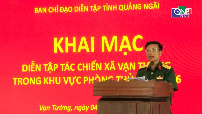 Diễn tập t&aacute;c chiến x&atilde; Vạn Tường trong khu vực ph&ograve;ng thủ  
