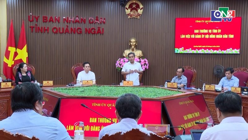Ban Thường vụ Tỉnh ủy l&agrave;m việc với Đảng ủy Hội đồng Nh&acirc;n d&acirc;n tỉnh