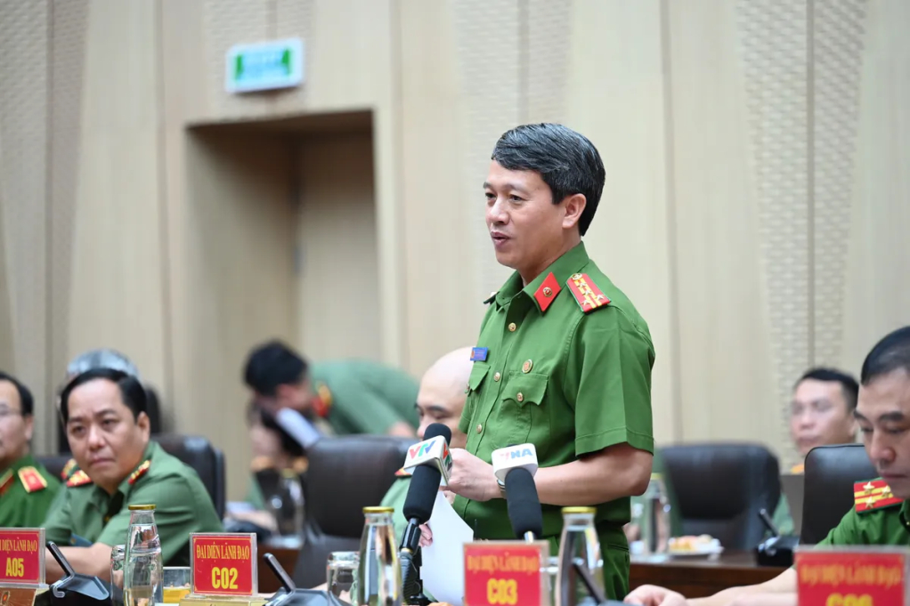 Đại tá Bùi Tuấn Anh, Phó Cục trưởng Cục Cảnh sát điều tra tội phạm về trật tự xã hội, Bộ Công an phát biểu tại họp báo.
