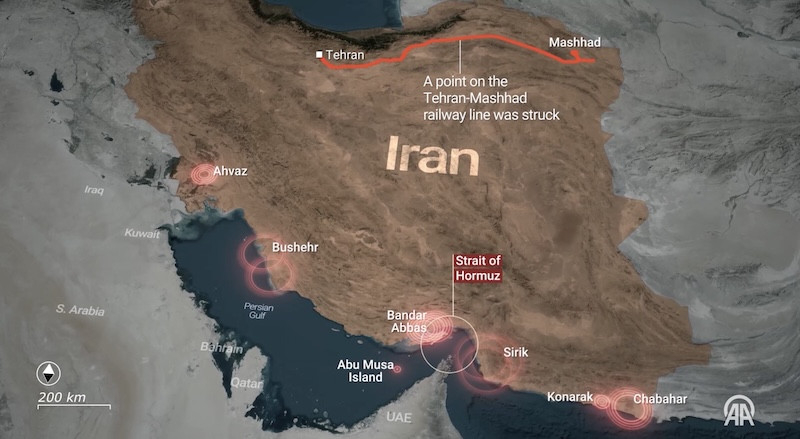 Mỹ tấn công tuyến đường sắt chiến lược của Iran. Ảnh: Anadolu