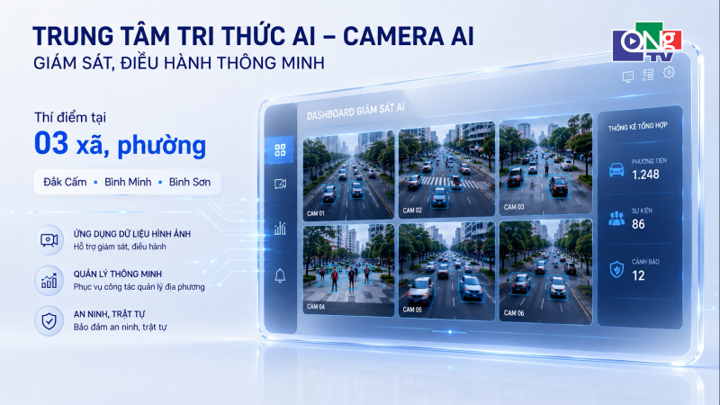 Quảng Ng&atilde;i th&iacute; điểm 2 m&ocirc; h&igrave;nh AI phục vụ điều h&agrave;nh
