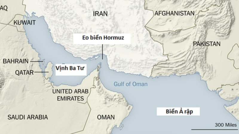 Iran tuy&ecirc;n bố việc đi qua eo biển Hormuz l&agrave; "kh&ocirc;ng khả thi&rdquo;