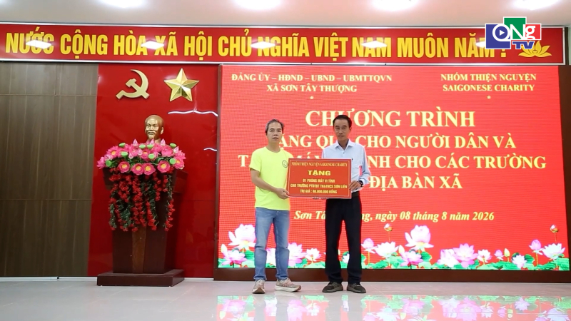 Hơn 150 triệu đồng hỗ trợ gi&aacute;o dục, an sinh x&atilde; hội tại x&atilde; Sơn T&acirc;y Thượng