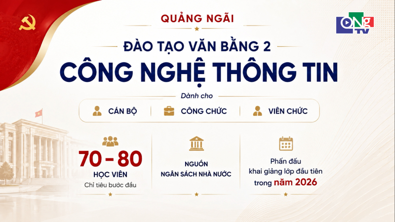 Quảng Ng&atilde;i đ&agrave;o tạo văn bằng 2 c&ocirc;ng nghệ th&ocirc;ng tin cho c&aacute;n bộ, c&ocirc;ng chức, vi&ecirc;n chức
