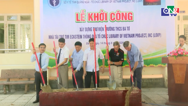 Khởi c&ocirc;ng x&acirc;y dựng thư viện Trường THCS Ba Tơ
