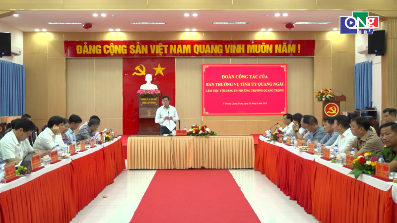 Ban Thường vụ Tỉnh ủy l&agrave;m việc với Đảng ủy phường Trương Quang Trọng