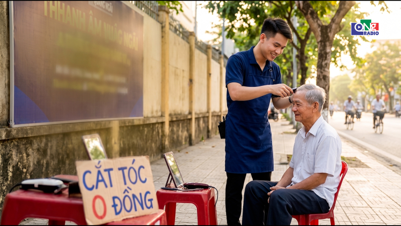 Hớt t&oacute;c 0 đồng - N&eacute;t đẹp tr&ecirc;n đường phố