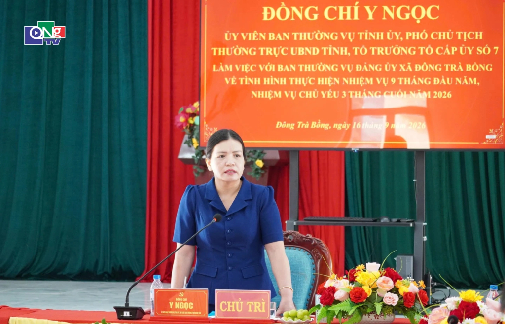 Ủy viên Ban Thường vụ Tỉnh ủy, Phó Chủ tịch Thường trực UBND tỉnh Y Ngọc kết luận cuộc họp.  