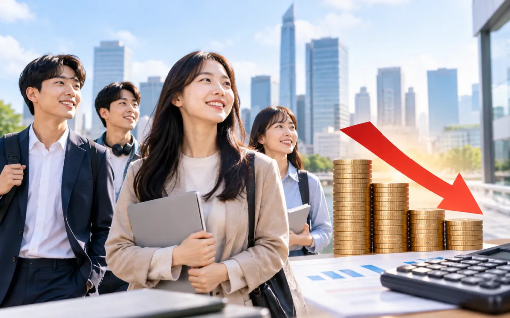 Hàn Quốc giảm thuế thu nhập cho lao động trẻ. Ảnh AI