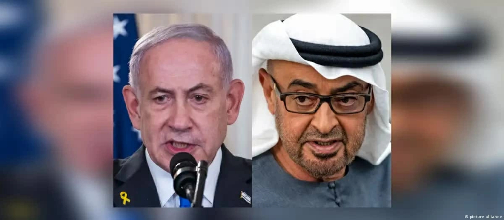 Tổng thống UAE Mohammed bin Zayed Al Nahyan (phải) đã tiếp Thủ tướng Israel Benjamin Netanyahu tại Abu Dhabi.