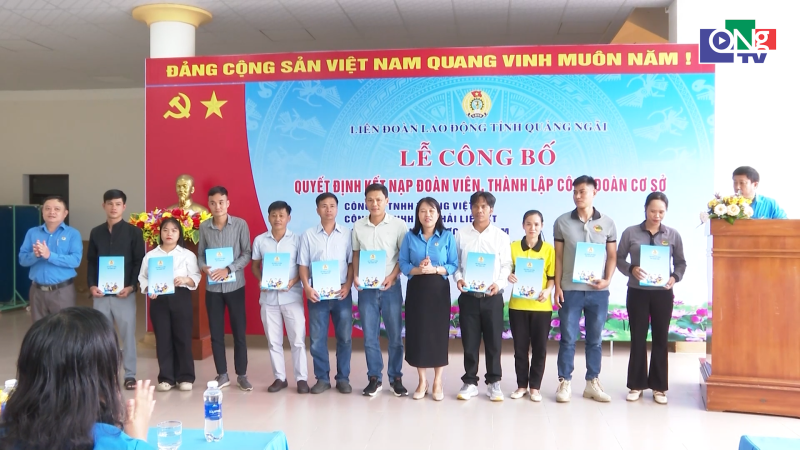 Th&agrave;nh lập 5 C&ocirc;ng đo&agrave;n cơ sở trực thuộc Li&ecirc;n đo&agrave;n Lao động tỉnh