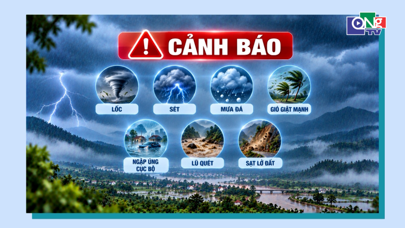 Mưa to đến rất to cục bộ, cảnh b&aacute;o d&ocirc;ng, lốc v&agrave; s&eacute;t