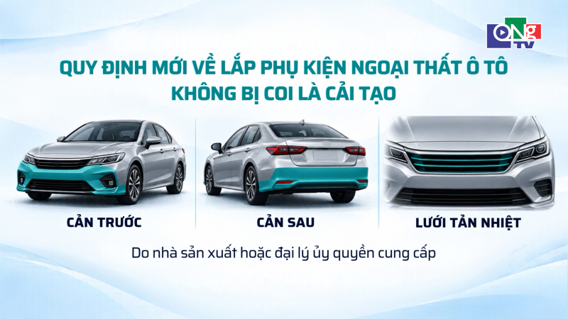 Quy định mới về lắp phụ kiện ngoại thất &ocirc; t&ocirc; kh&ocirc;ng bị coi l&agrave; cải tạo