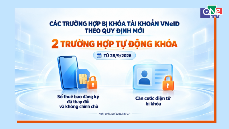 C&aacute;c trường hợp bị kh&oacute;a t&agrave;i khoản VNeID theo quy định mới