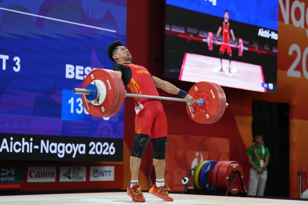 Trần Minh Trí bước vào giải đấu sau khi giành huy chương đồng tại ASIAD 20 ở Aichi-Nagoya. Ảnh: Liên đoàn cử tạ châu Á (AWF)