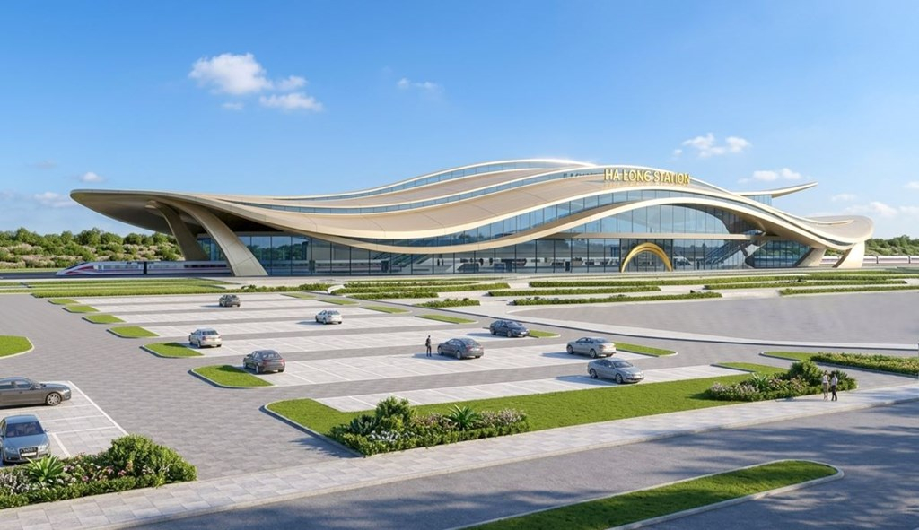 Vịnh Bình Minh 1 sở hữu vị trí gần với nhà ga depot tuyến đường sắt cao tốc Hà Nội - Quảng Ninh. Ảnh minh họa: Vingroup