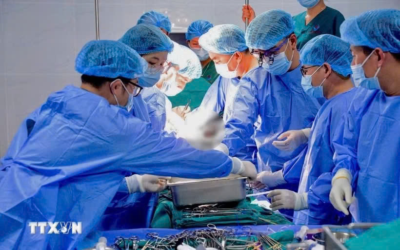 Bệnh viện Trung ương Huế thực hiện ca ghép thận ứng dụng công nghệ bảo quản tạng bằng máy LifePort. Ảnh: TTXVN phát