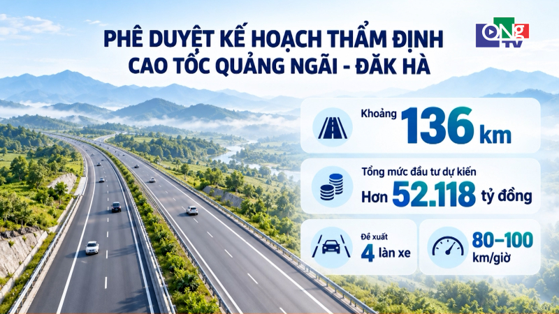 Ph&ecirc; duyệt kế hoạch thẩm định cao tốc Quảng Ng&atilde;i - Đăk H&agrave;