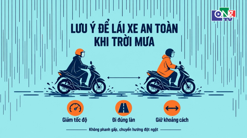 Lưu &yacute; để l&aacute;i xe an to&agrave;n khi trời mưa