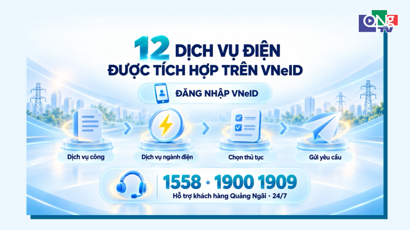 12 dịch vụ điện được t&iacute;ch hợp tr&ecirc;n VneID
